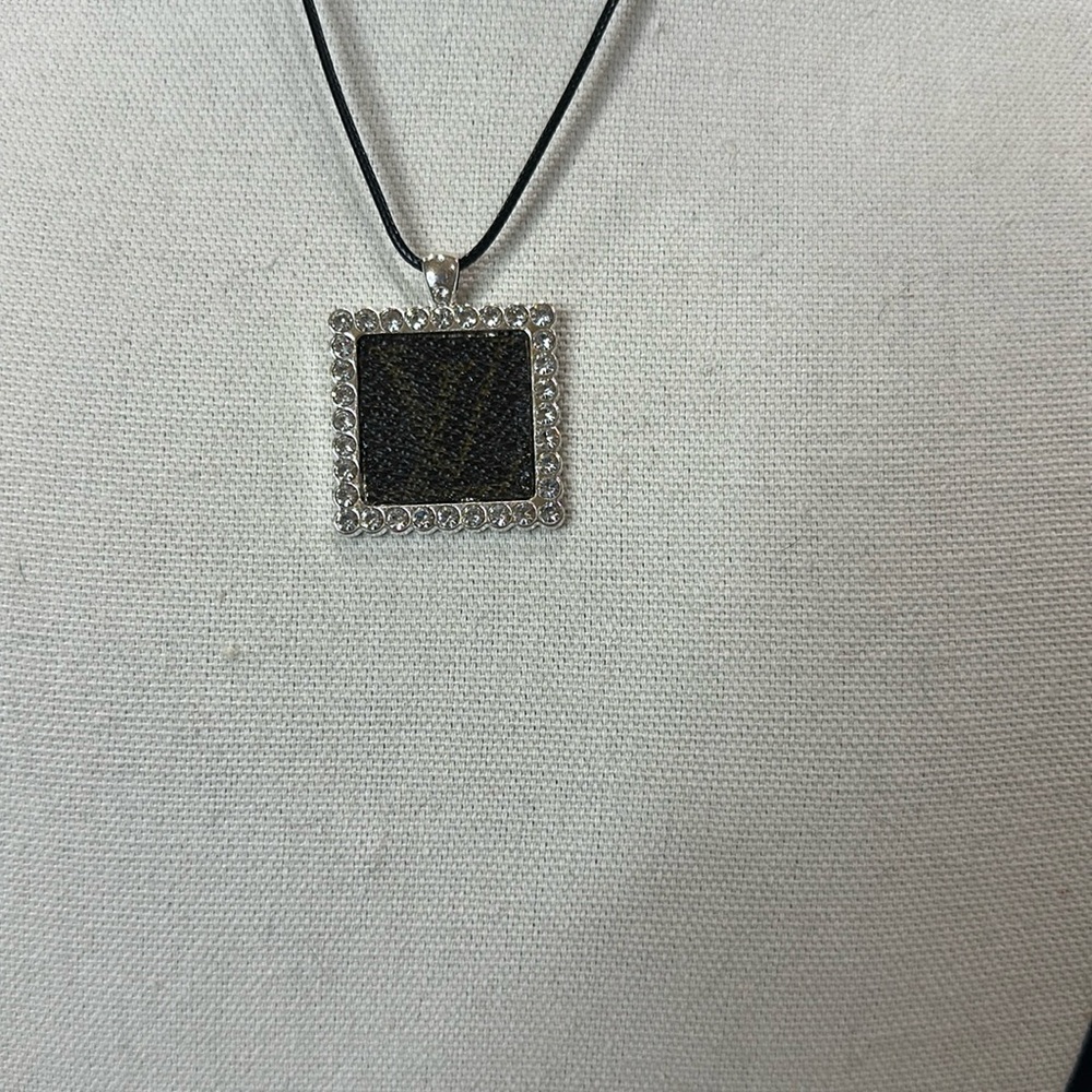 Necklace with upcycled Louis Vuitton monogram charm